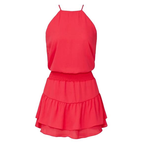 krisa smocked halter dress krisa | Dresses | Krisa Smocked Halter Mini Dress In Coral Size M